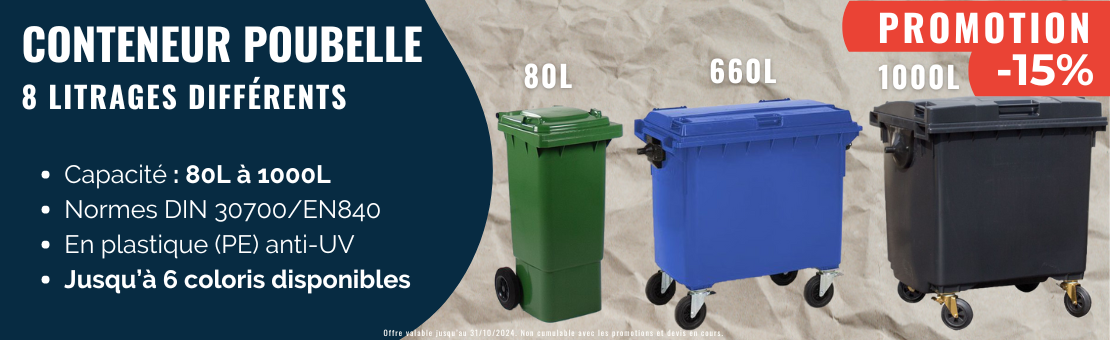 -15% sur une sélection de conteneurs poubelles